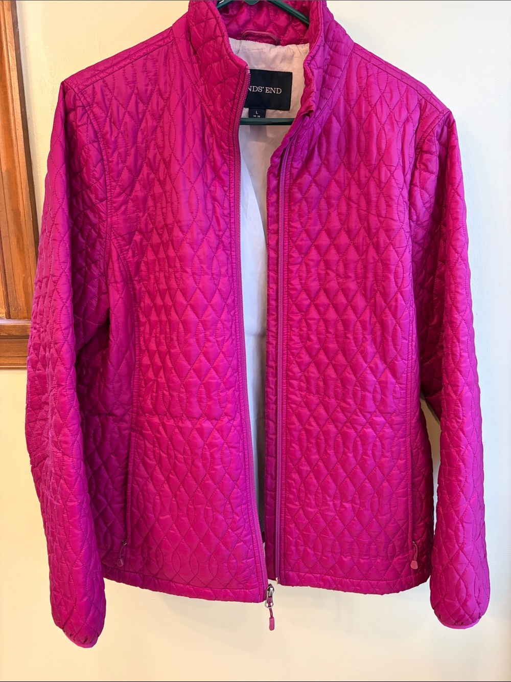 Lands' End Women's Quilted Jacket in Bright Fuchsia